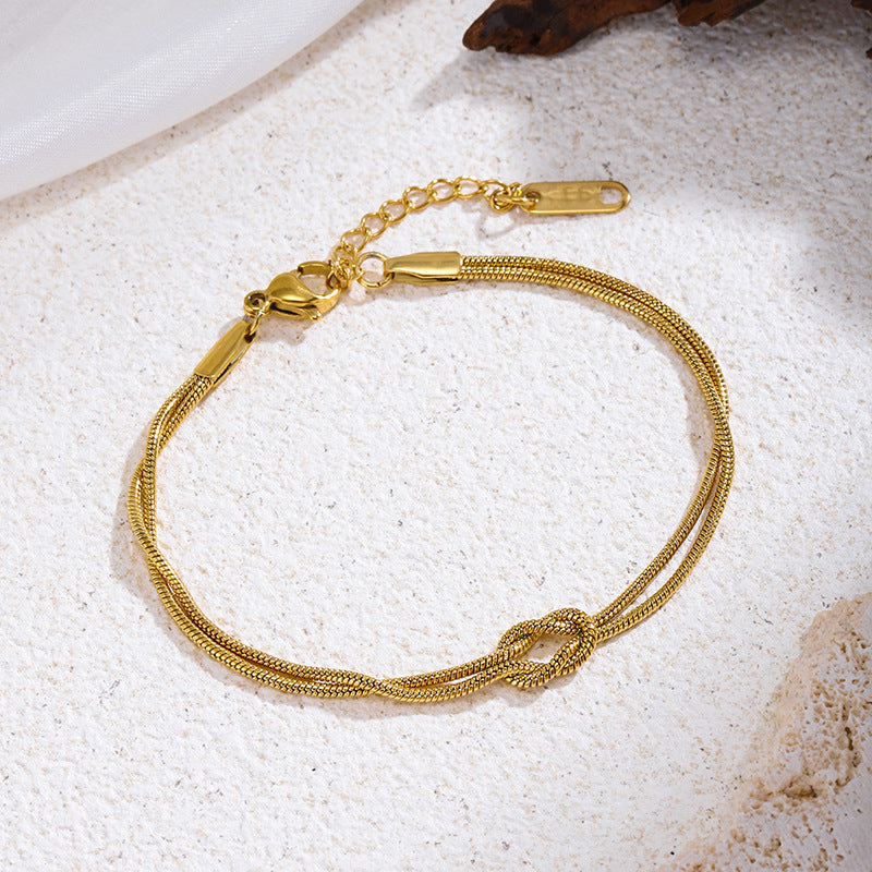 Love Knot Double Snake Love Knot Infinite Love Couple Bracelet