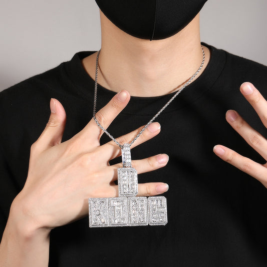 Hip-hop Copper Letter Necklace Customizable