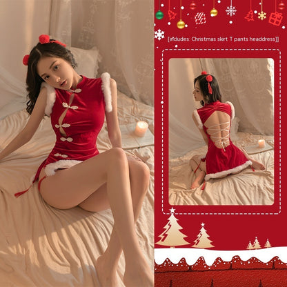 Christmas Clothes Retro Cheongsam Uniform